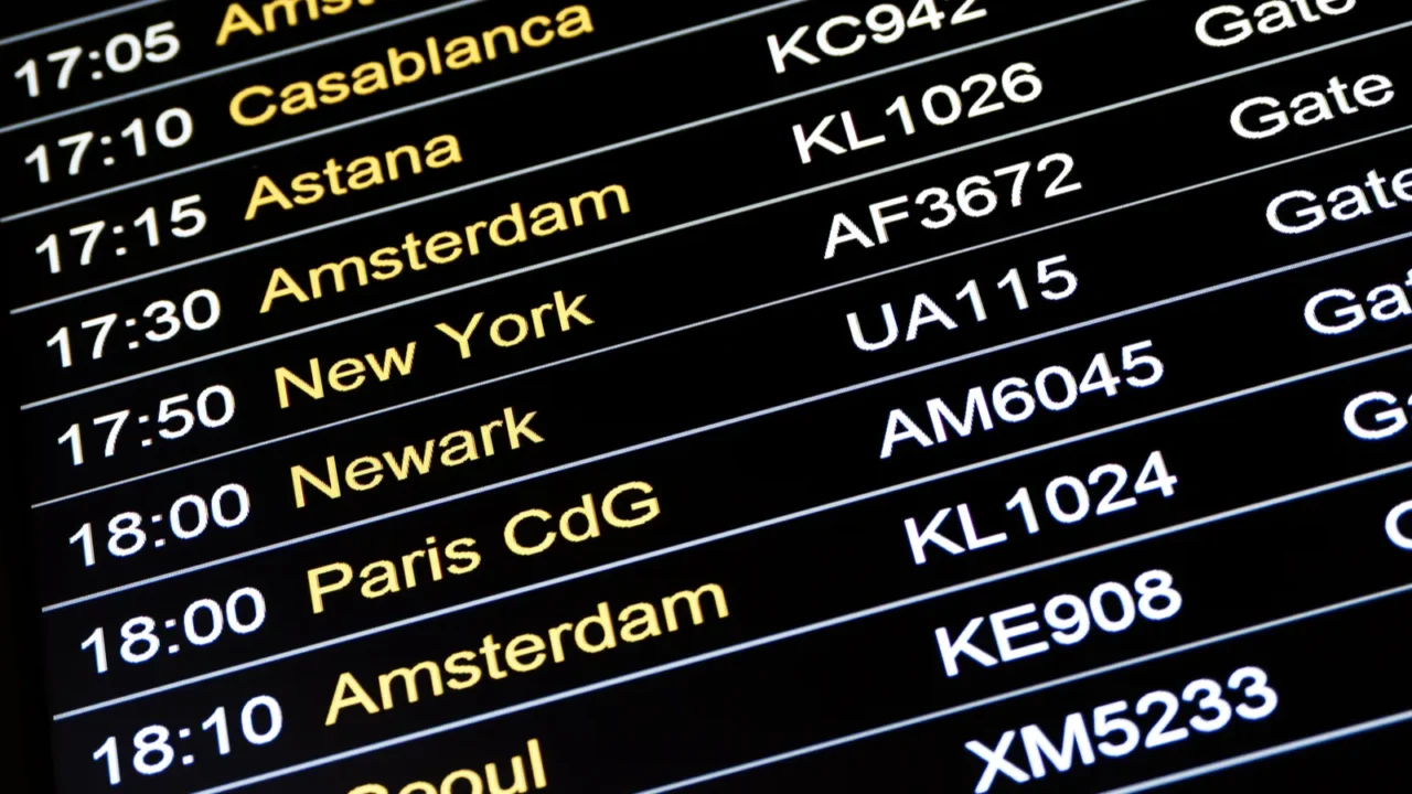 departures flight information schedule in international airport