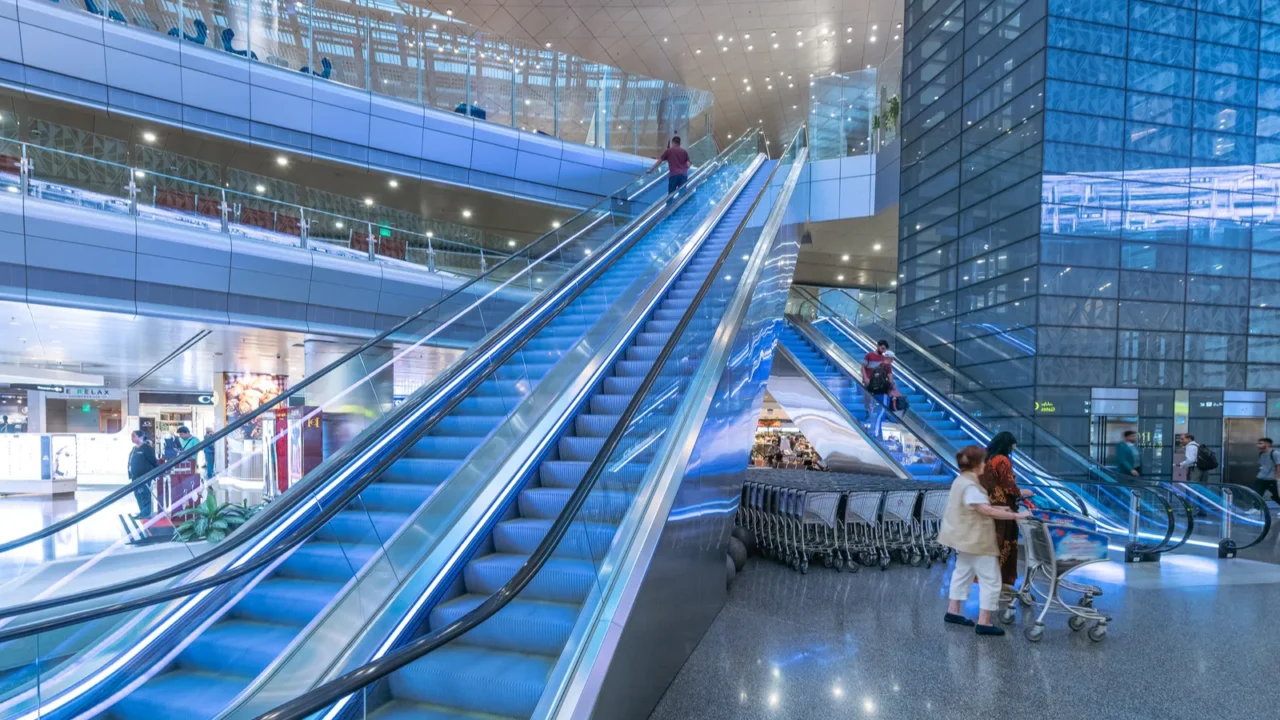 doha qatar  august 16 2018 interior of hamad international