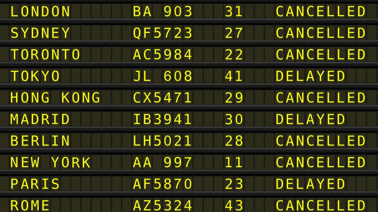 flights departures board