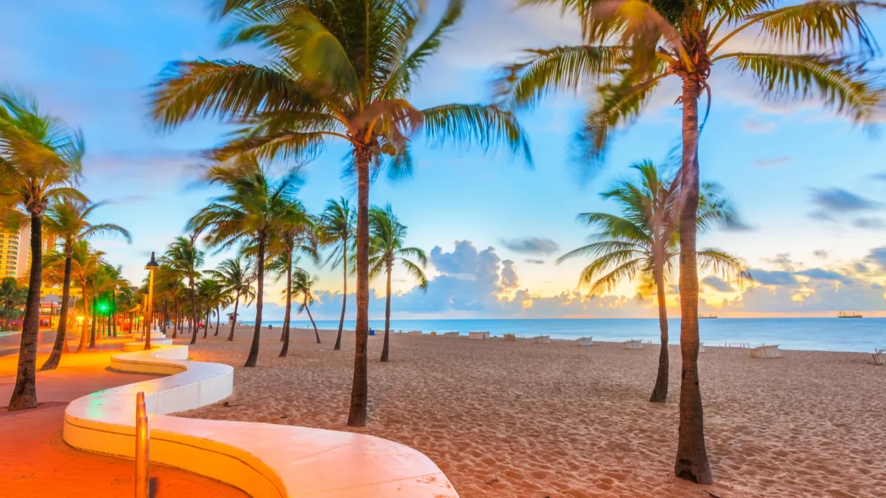 fort lauderdale florida usa beach and life guard tower at