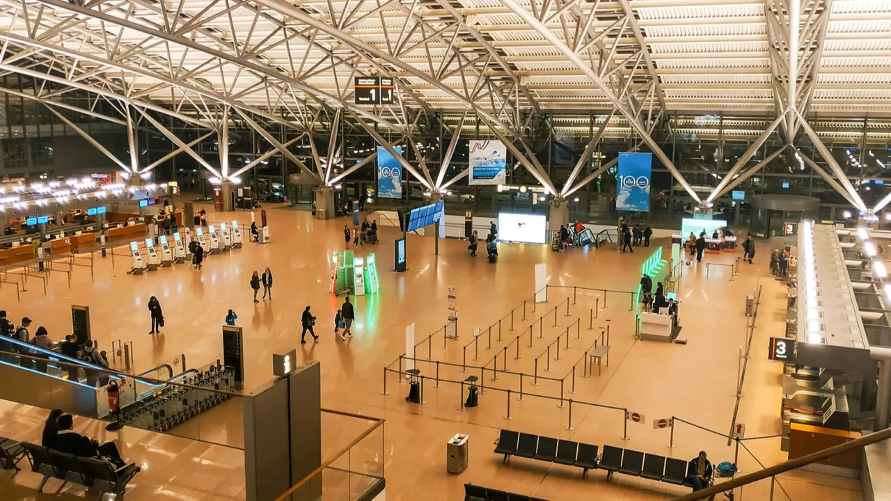 hamburg germany  november 01 2019 airport lobby in the