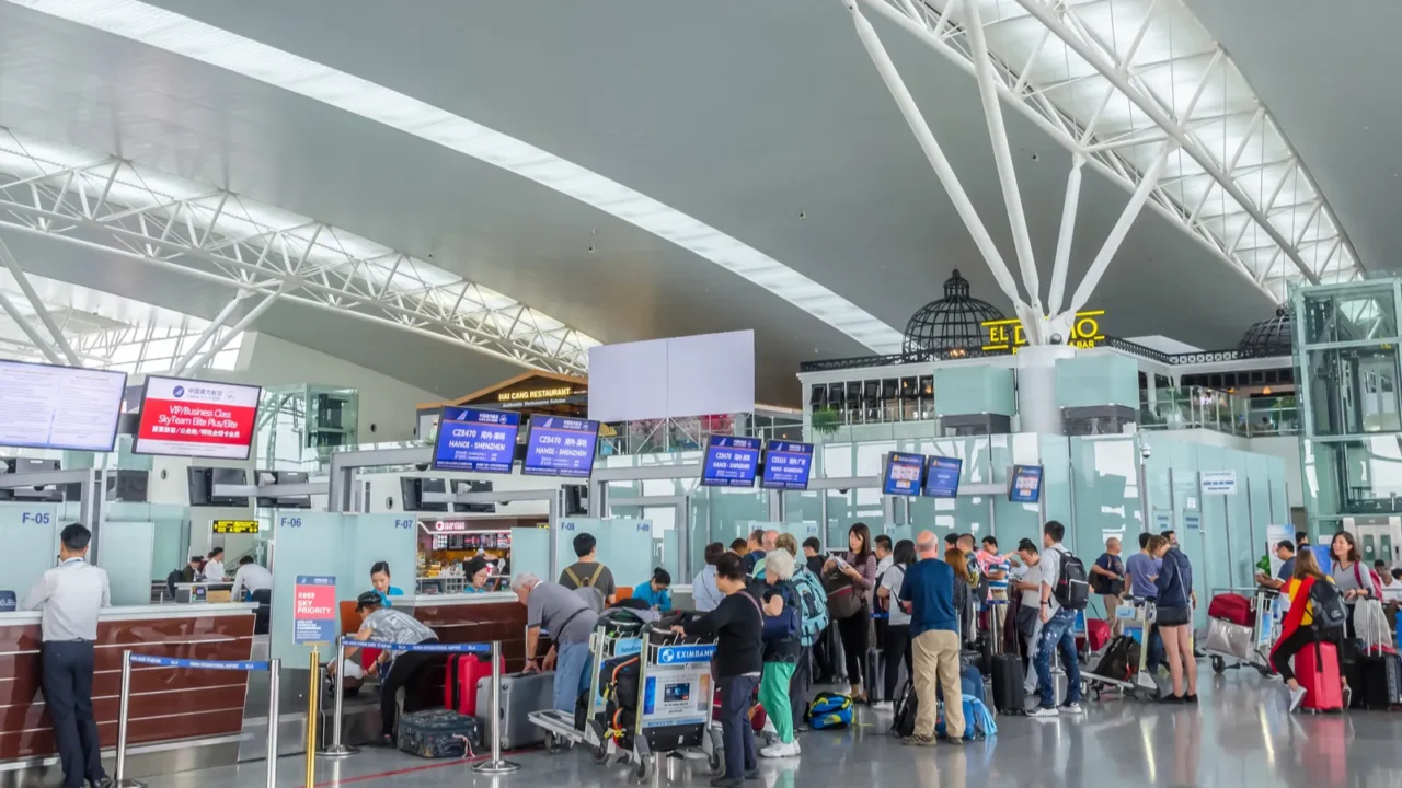hanoivietnam november 62017 passengers can seen checking in