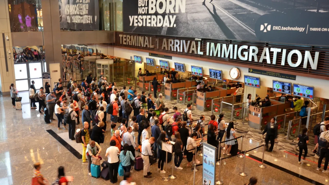 immigration control at changi international airport