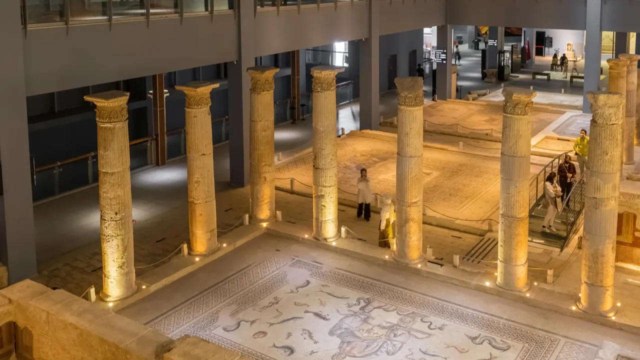 interior of the zeugma mosaic museum in gaziantepturkey