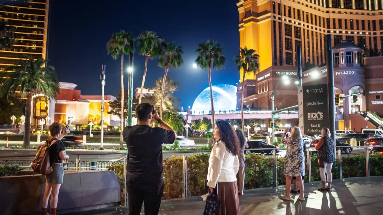 las vegas august 21 2024 visitors pause on the las