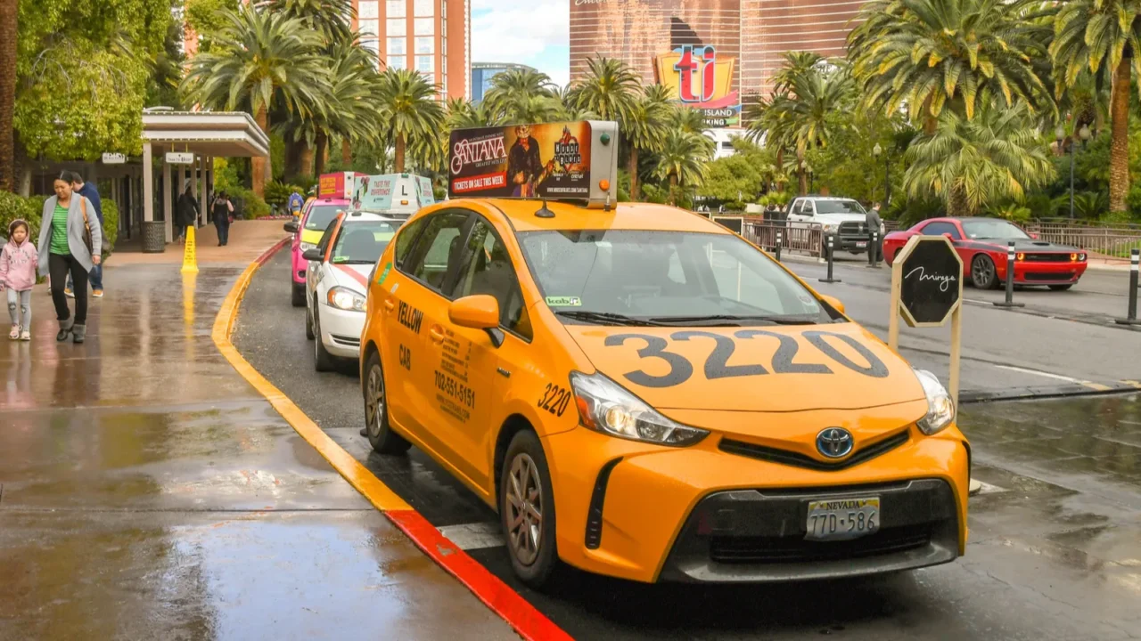 las vegas nevada usa february 2019 line of taxi