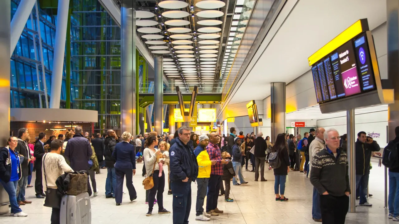 london uk  march 28 2015 inside heathrow airport
