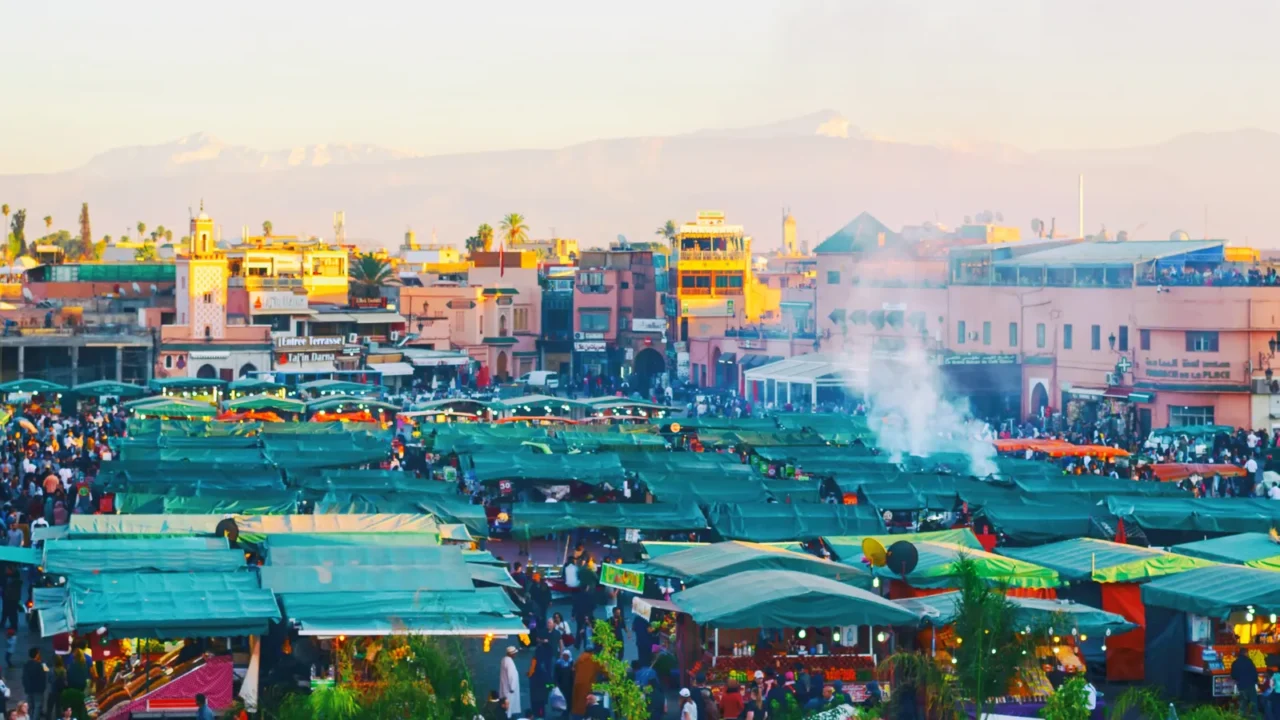 morocco marrakesh december 8 2018 square bazaar in marrakesh morocco