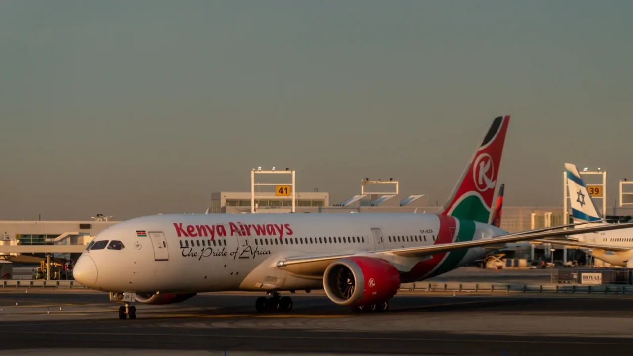 new york january 23 2022 kenya airways boeing 787 dreamliner