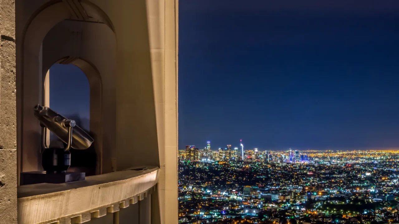 night view of los angeles downtown from the griffith observatory