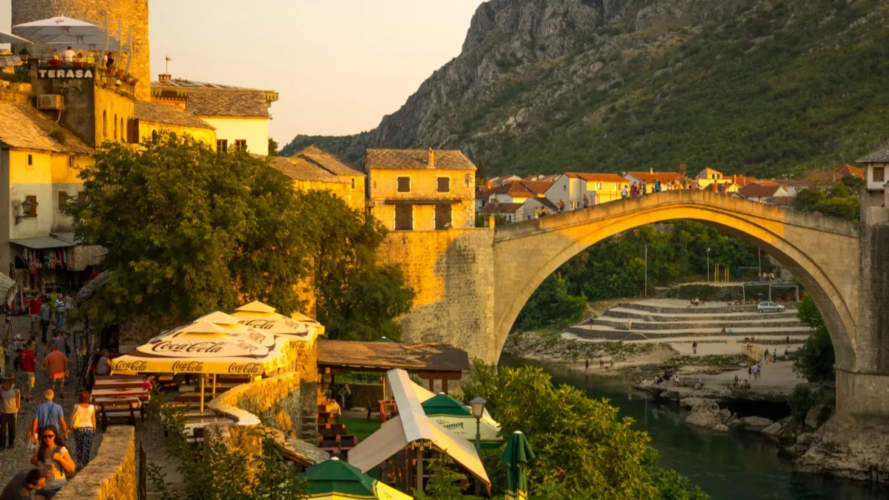 old city and old bridge stari most mostar