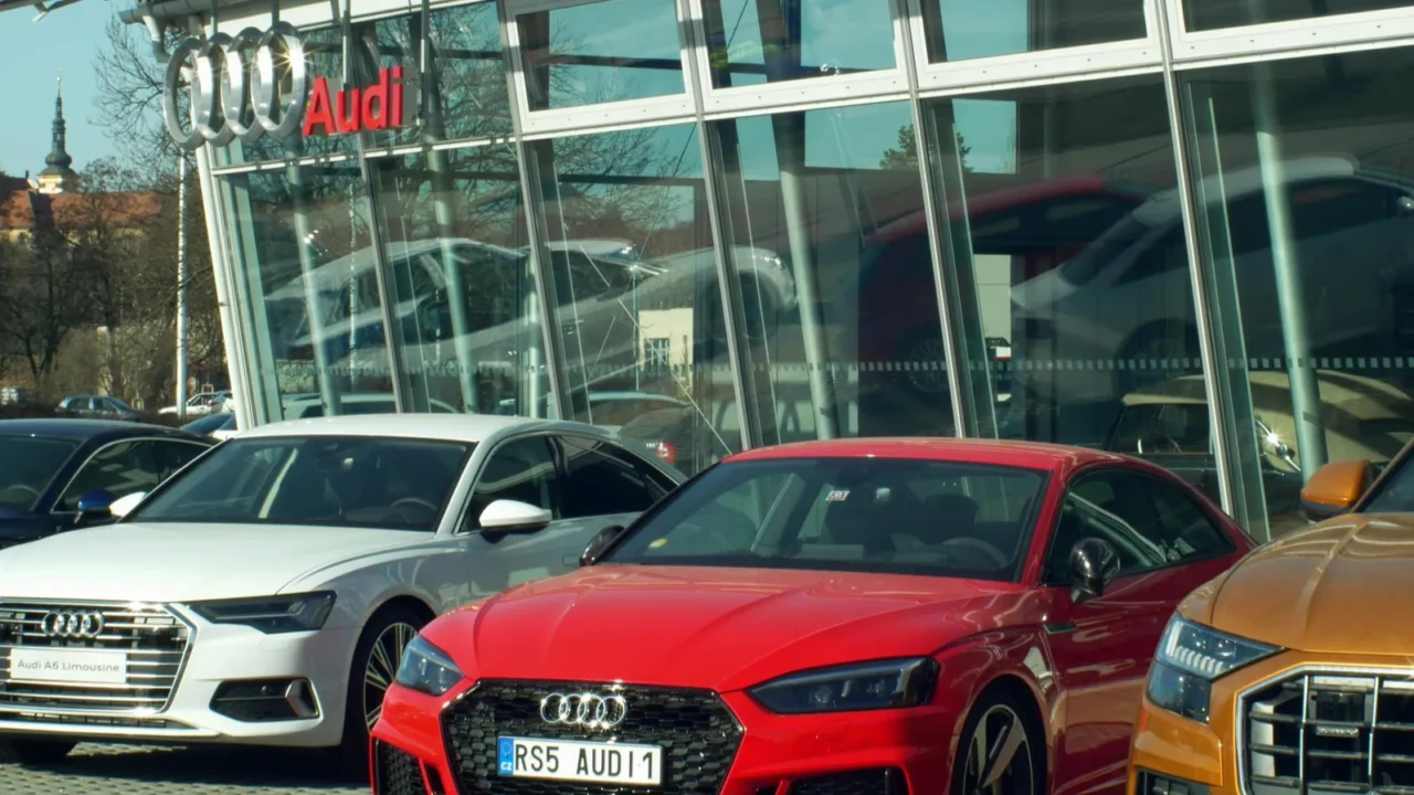 olomouc czech republic january 30 2019 audi car showroom brand