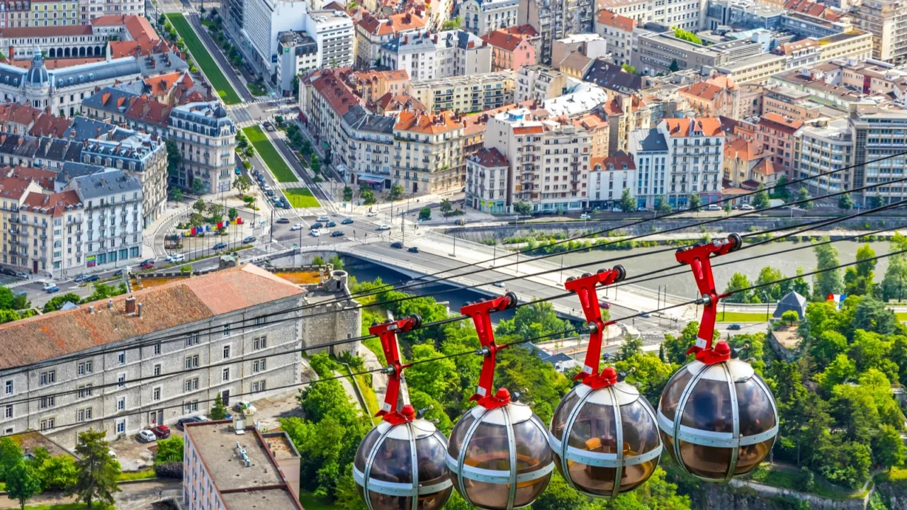 picturesque aerial view of grenoble city auvergnerhonealpes region france grenoblebastille