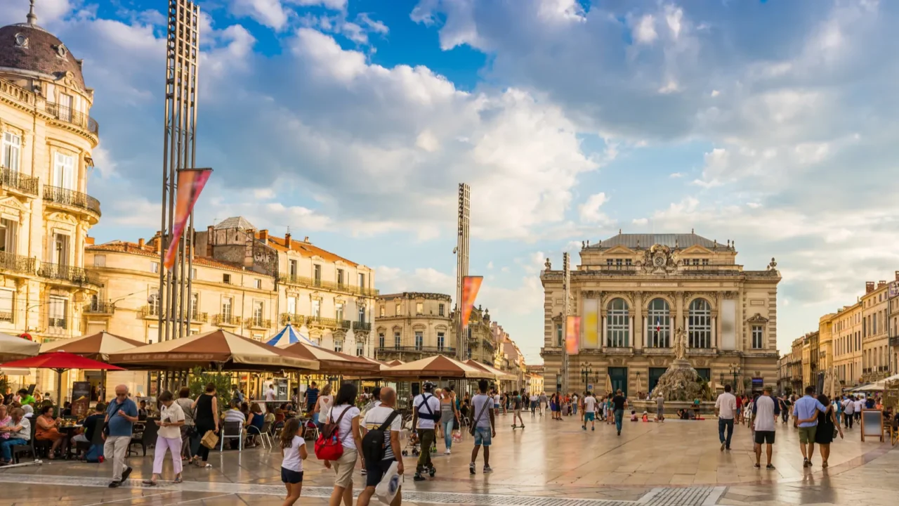 place de la comdie in montpellier herault languedoc in occitanie