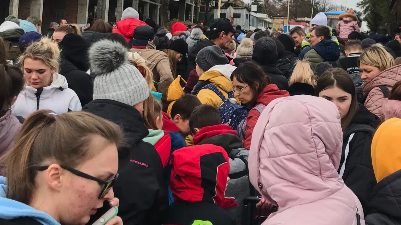 ukraine uzgorod  february 26 2022 ukrainian migrants  refugees