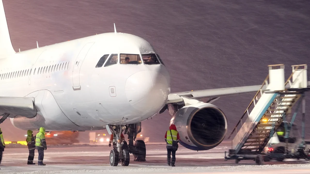 serves the ladder to the plane