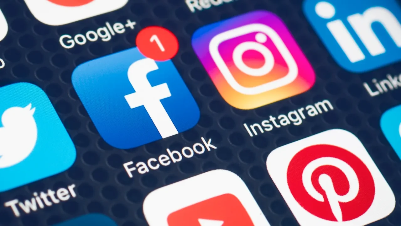 social media application icons on mobile device