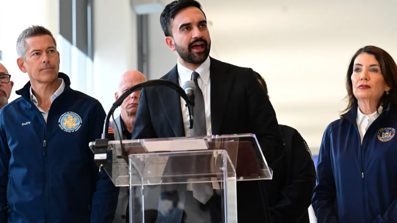 us transportation secretary sean duffy speaks at a press conference