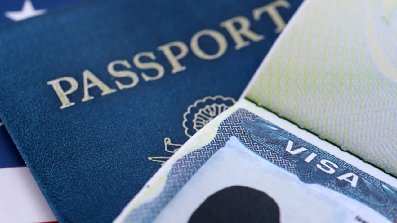 usa visitor visa in passport and us passport on united
