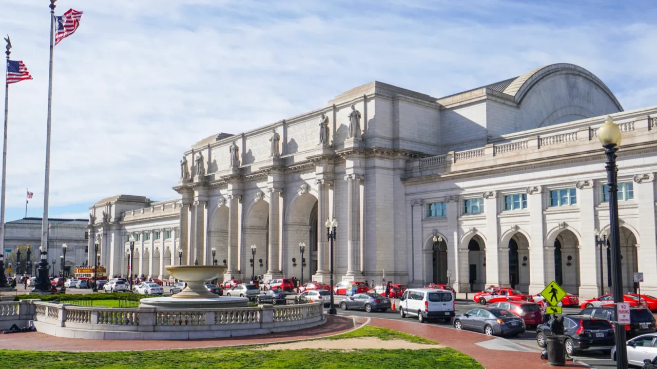 washington union station on a sunny day  washington dc