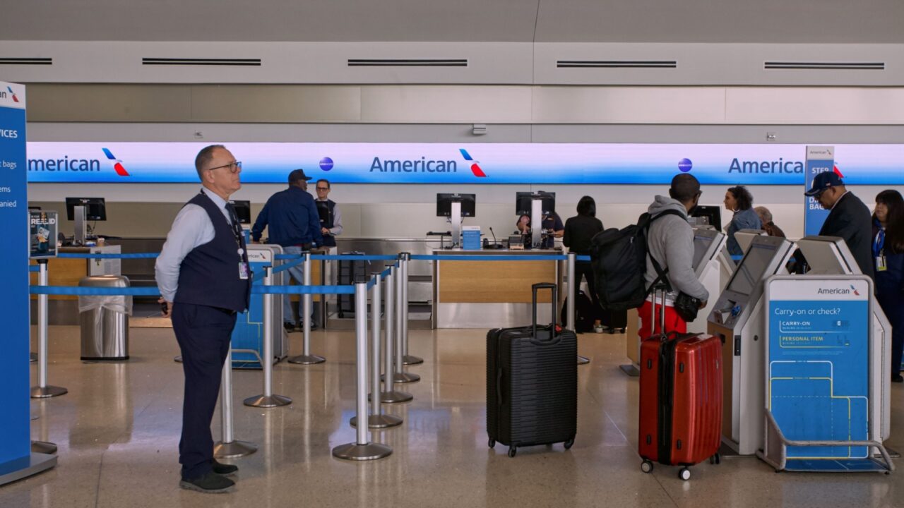New Orleans - February 13, 2025: American Airlines ticket counter at Louis Armstrong International Airport