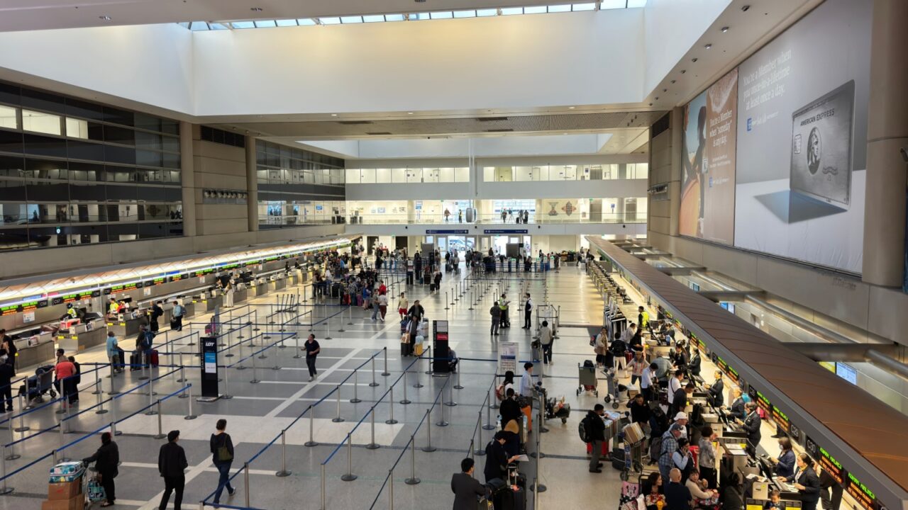 Los Angeles,California,USA-June 18th 2024: interior of Los Angeles International Airport terminal(LAX) with passengers check in