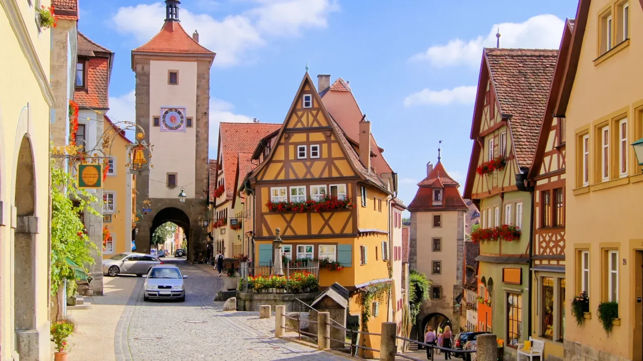 classic view of rothenburg ob der tauber with half timbered