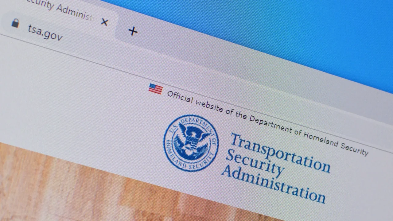 homepage of tsa website on the display of pc url