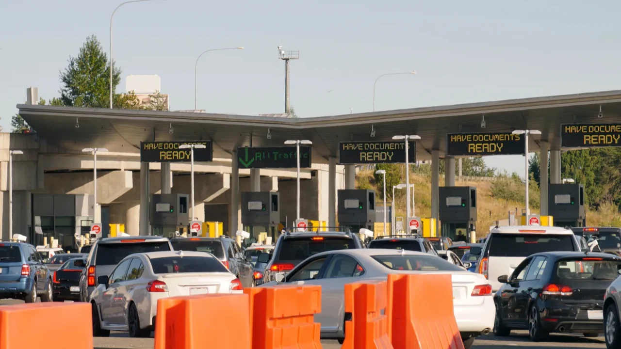hot day hot air waves over hot cars cars waiting