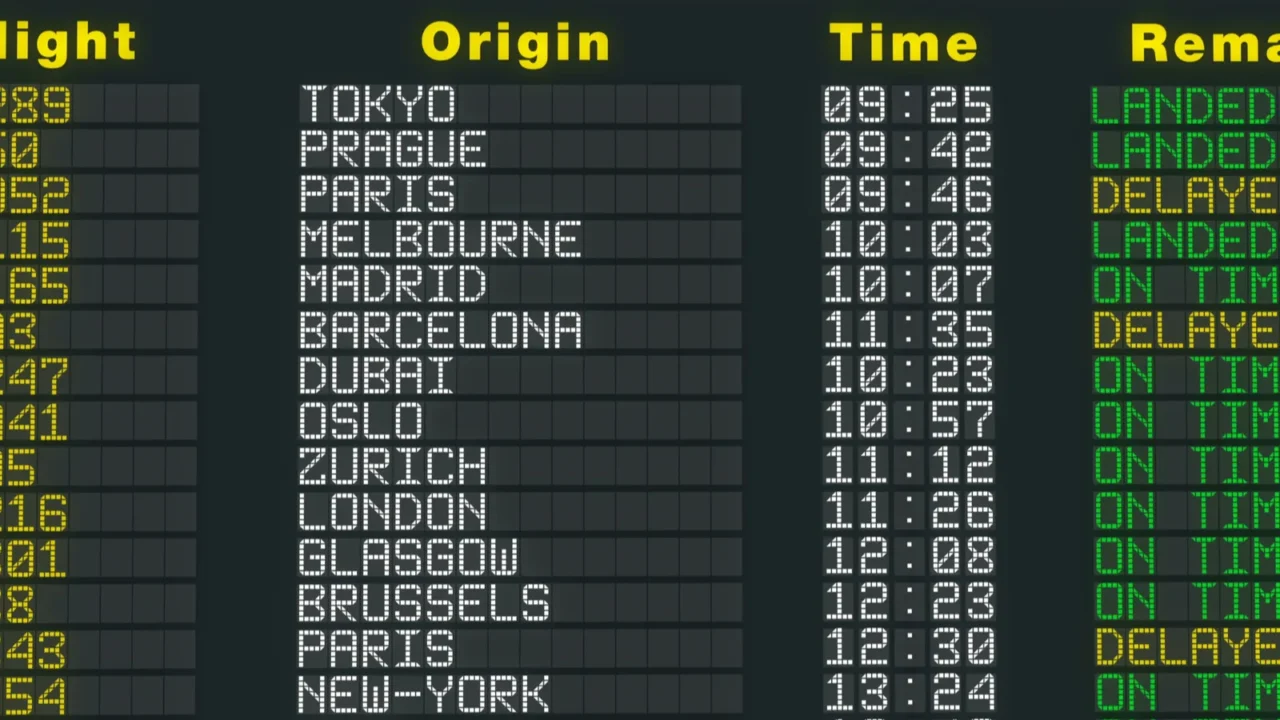 international airport table arrivals schedule flights refresh flat screen update