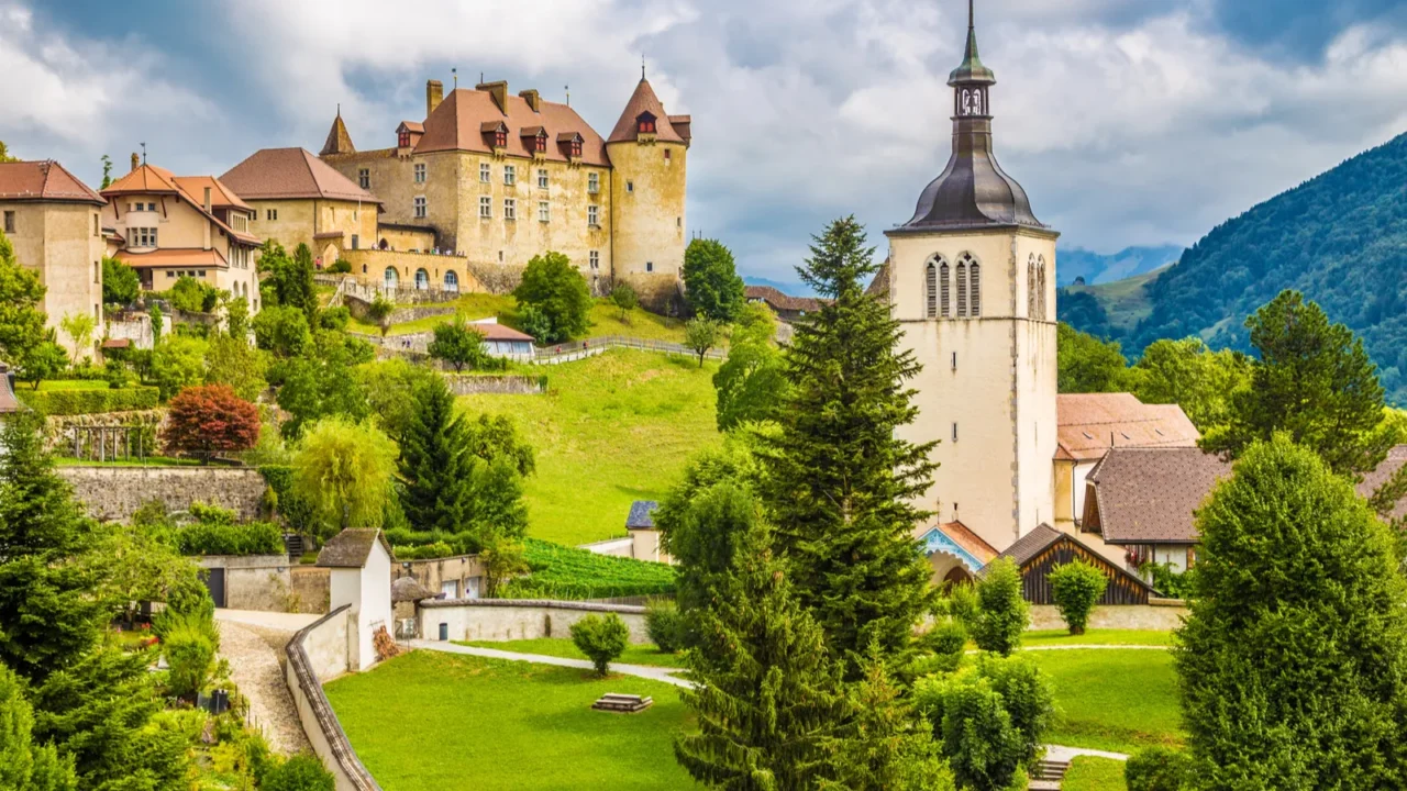 medieval town of gruyeres fribourg switzerland
