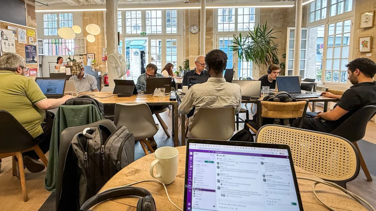 paris france  june 23 2025 people working on laptops