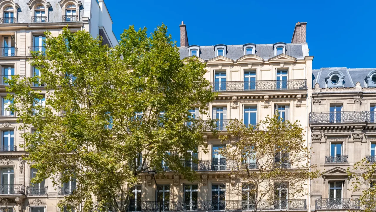 paris typical building boulevard haussmann in a luxury district