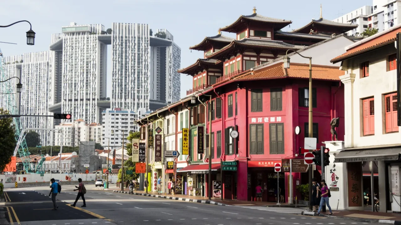 singapore december 10 2017 china town district in downtown singapore