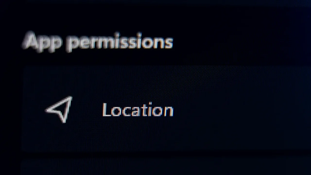 smartphone or computer app permissions settings menu displaying location and